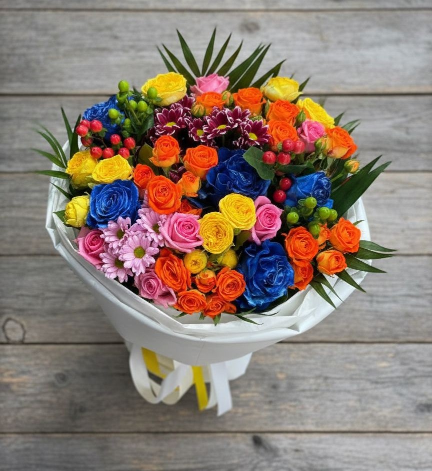 Букет цветов из: Розы и Хризантемы в Незлобной