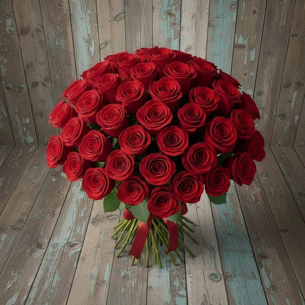 Букет 55 Красных роз Фридом в Незлобной