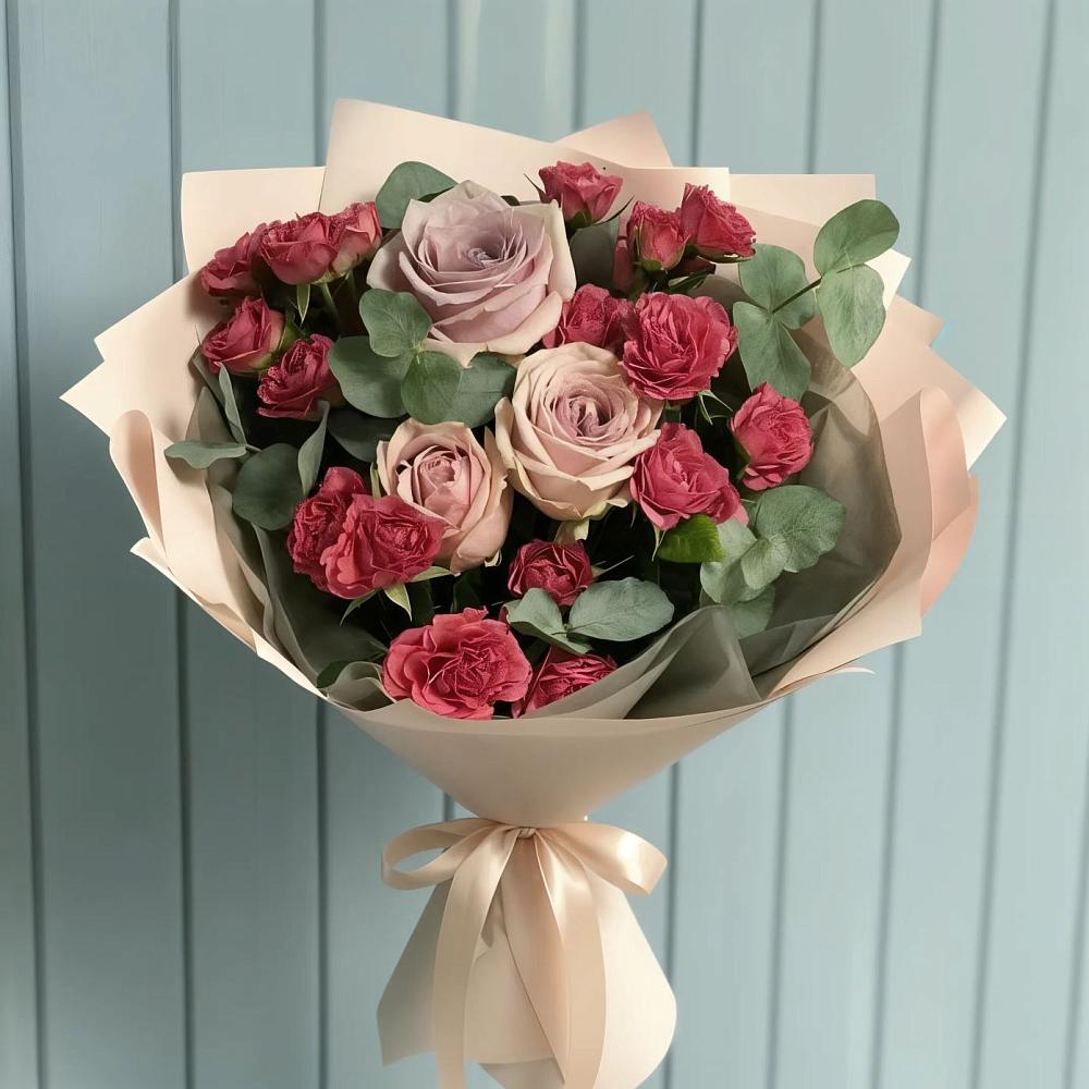 Букет цветов из: Гвоздики и Розы в Незлобной