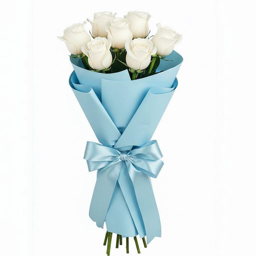 Букет 7 белых роз Проуд в Незлобной