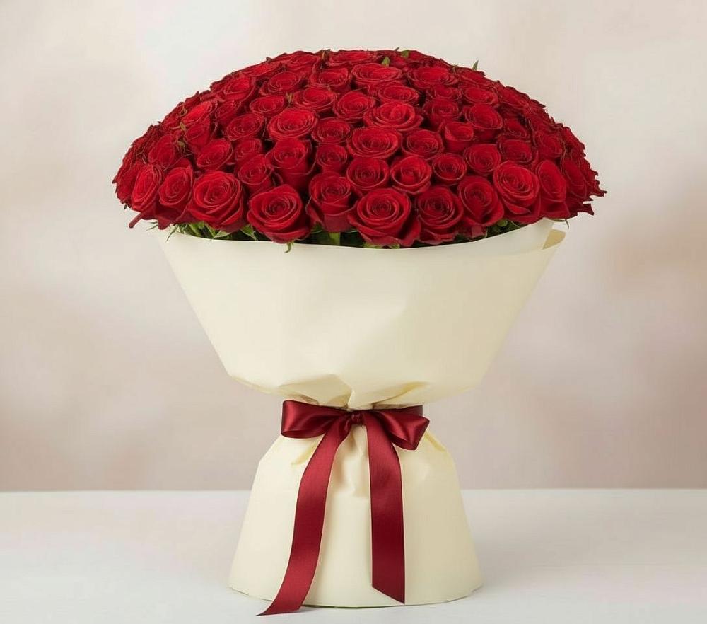 Букет 101 Красная роза Милано в Незлобной