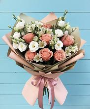 Букет цветов из:  Розы, Альстромерии и Лизиантусы в Незлобной