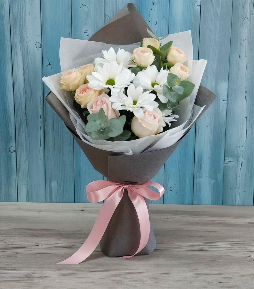 Букет цветов из: Хризантемы и Розы в Незлобной