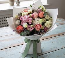 Букет цветов из:  Розы, Лизиантусы и Гвоздики в Незлобной