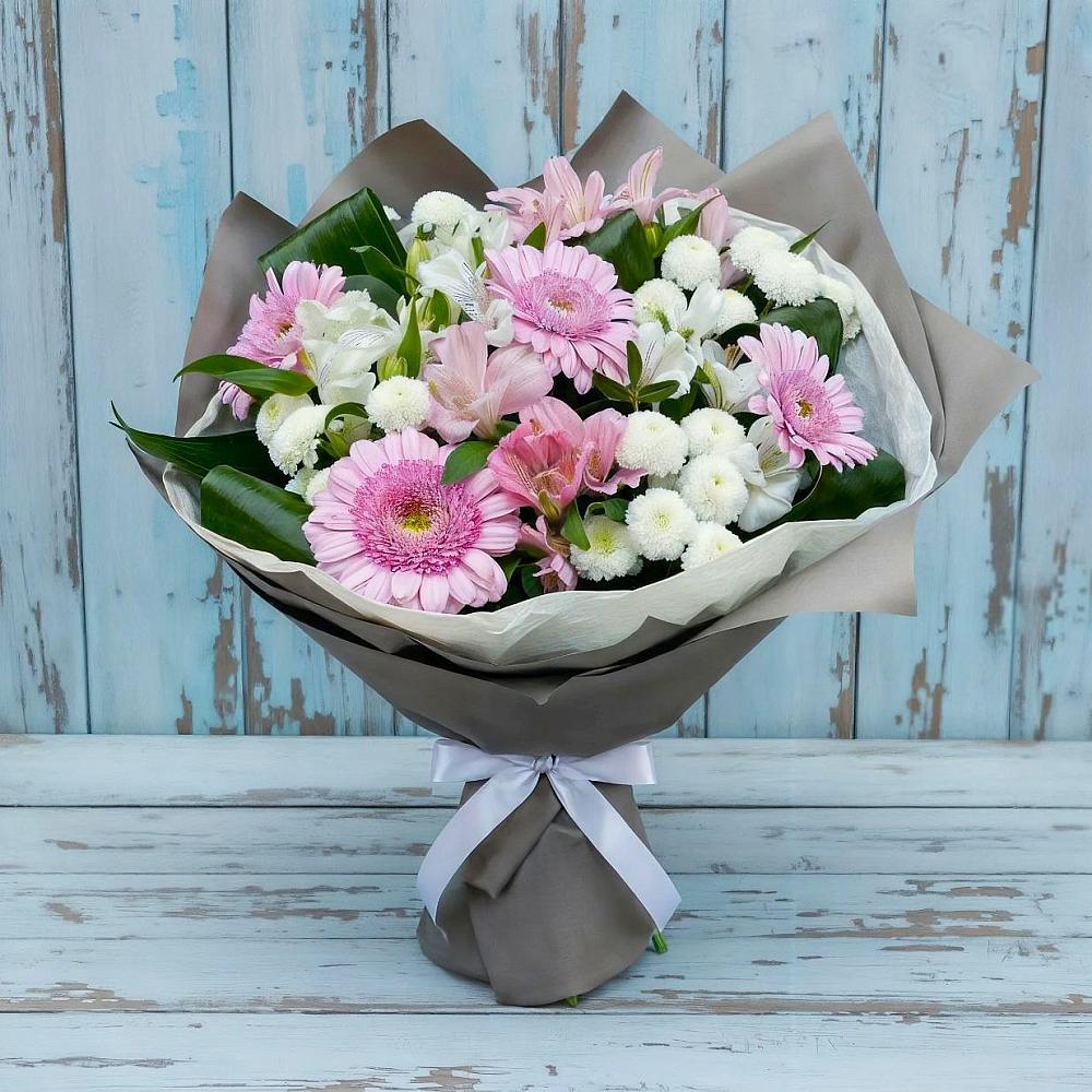 Букет цветов из: Герберы, Альстромерии и Хризантемы в Незлобной