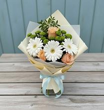 Букет цветов из:  Герберы, Розы и Хризантемы в Незлобной