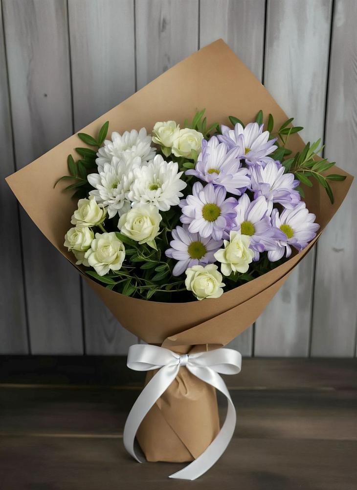 Букет цветов из: Хризантемы и Розы в Незлобной
